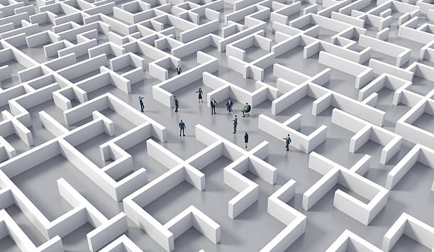 istock Business people working in labyrinth, work as team, find solution, make progress. business concept Isometric illustration 2223059851