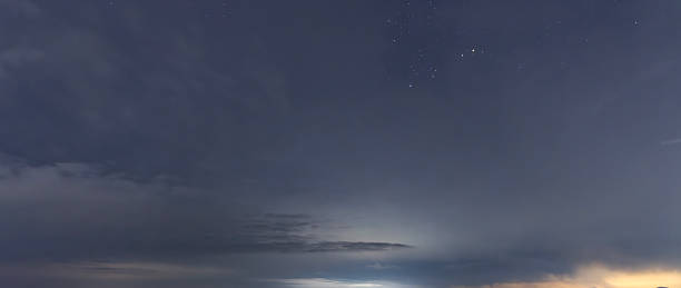 istock Beautiful night sky background, with long exposure clouds, starry sky. 2223072616