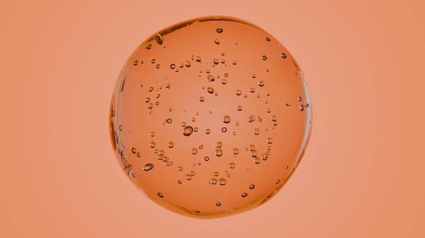 istock Minimalist 3D illustration of an orange translucent sphere containing scattered internal bubbles. Perfect for supplement branding, vitamin packaging, healthcare advertising, or any clean design 2223072881