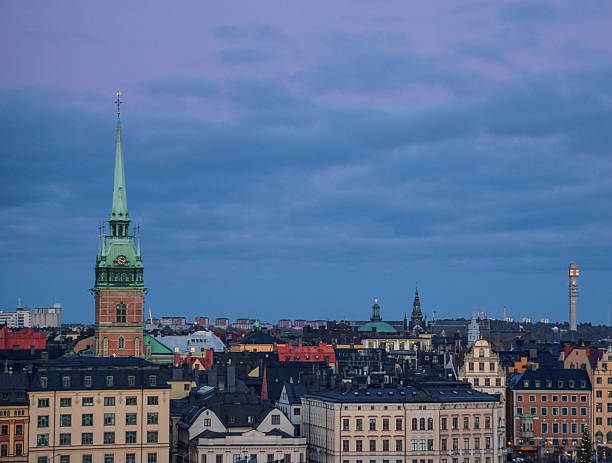 istock Scenic view of a city during evening 2223075326