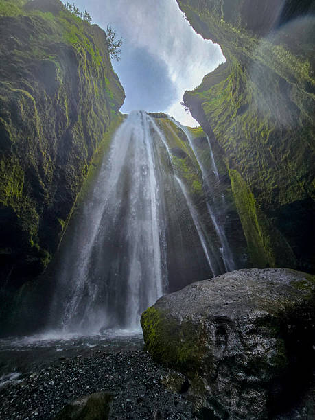 istock Majestic Seljalandsfoss waterfall cascading down cliffs in Iceland during a bright day 2223075532