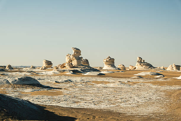 istock White rock formations and sand dunes in Egypt's White Desert, natural desert landscape 2223077331