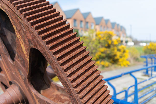 Rusty Cogwheel on a winch in North Shields, Tyneside, Northumberland, England