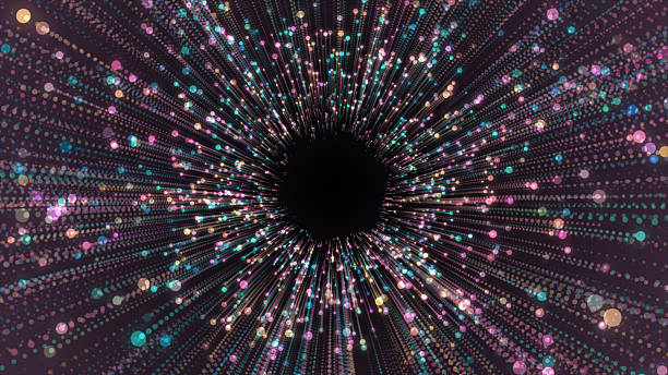 istock Colorful glitter particles tunnel futuristic 3d background 2223095614