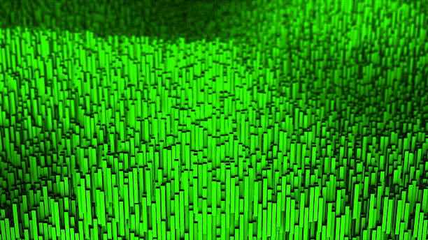 istock Green color 3d rectangles forming wave pattern futuristic geometrical background 2223095674
