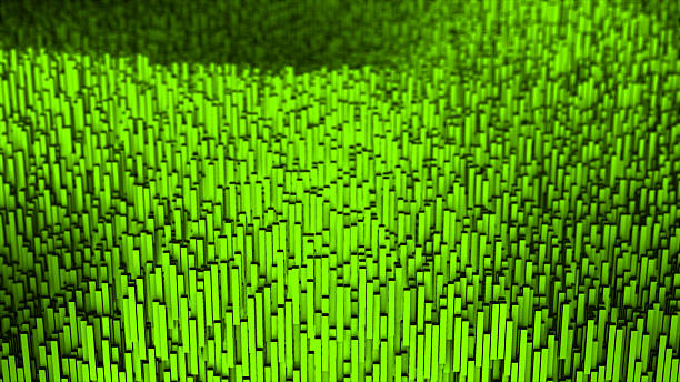 istock Lime green color 3d rectangles forming wave pattern futuristic geometrical background 2223095835