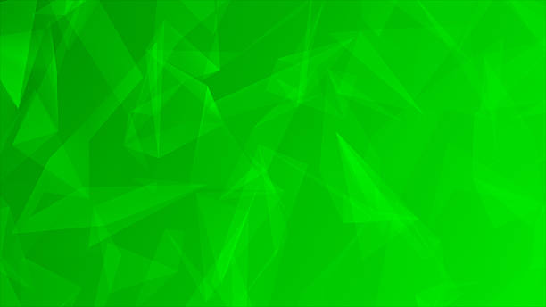Simple and elegant low poly geometrical background, Green moving shapes abstract background