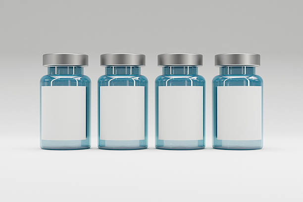 istock Vaccine Vial Mockup with White Label on White Gradient Background – Editable Design Template 2223101487
