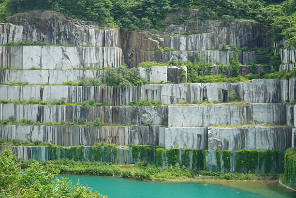 mountains with marble quarries in Botticino in northern Italy