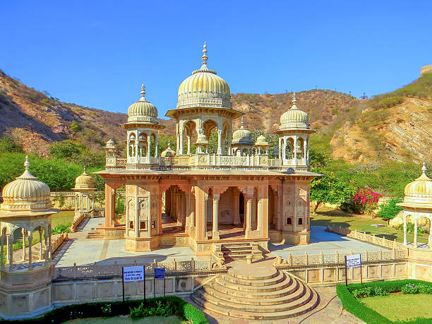 istock Gaitore Ki Chhatriyan, this site features traditional funeral monuments honouring royal men of the past, Maharaja Jai Singh II. Jaipur, Rajasthan state, India. 2223106300
