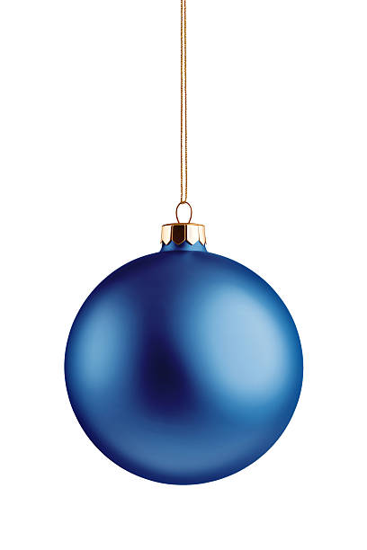 Christmas Ornament Bauble Blue Isolated on White Background