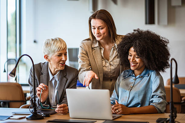 istock Multicultural businesswomen co-worker work on laptop in the office 2223109382