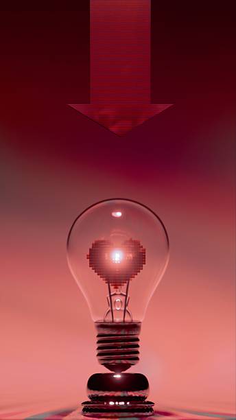 istock Light bulb with pixelated heart shaped filament under radial striped background 2223114504