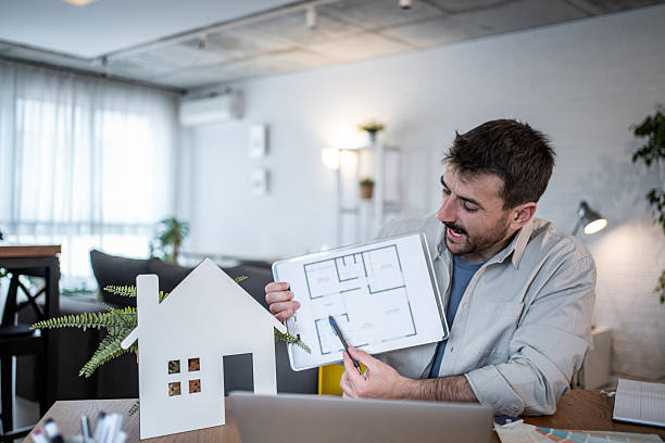 istock Architect presenting house plan during online meeting 2223122787