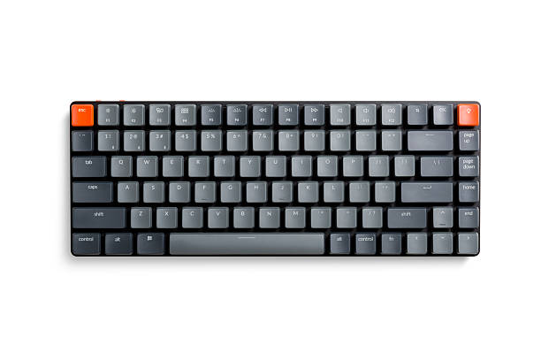 istock Top view of a black mechanical keyboard, computer keyboard, isolated on a white background. 2223125425