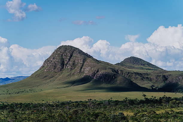 Mountain landscape in Chapada dos Veadeiros under blue sky