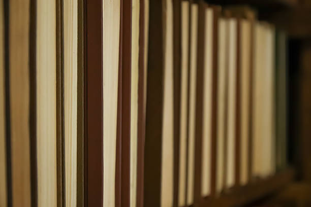 istock Vintage books, blurred background. Blurred book background, mockup design. Stack of old books, retro aesthetic, suitable for nostalgic reading campaigns 2223139044