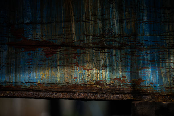 Wooden hull of a ship ages gracefully in Bothell, Washington, United States
