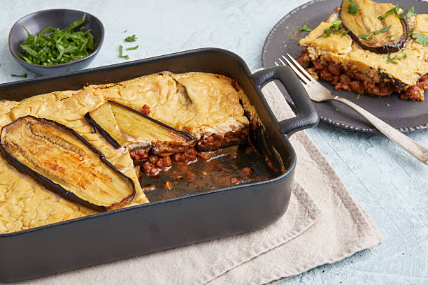 istock Gratinated lupin moussaka – plant-based casserole 2223144356