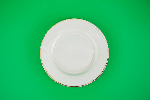 istock Green background cutout material plate ceramic bowl 2223145297