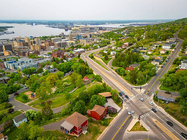 istock Aerial Cityscape and Lake Superior View in Duluth 2223149369