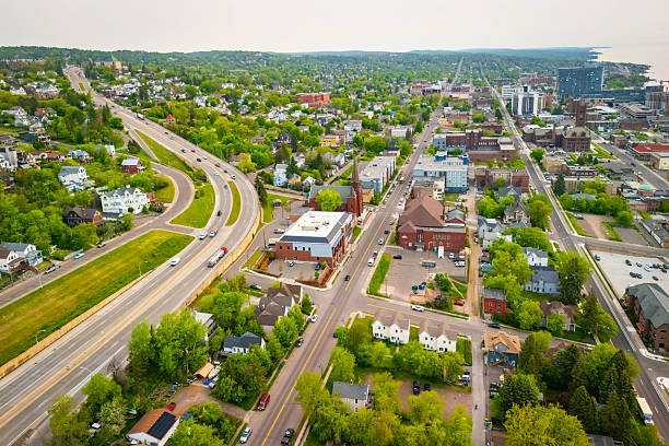 istock Aerial Cityscape and Lake Superior View in Duluth 2223149407