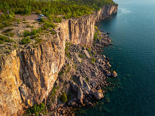 istock Palisade Head scenic cliffs aerial view at Lake Superior 2223150410