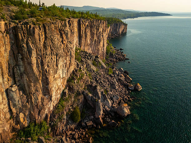 istock Palisade Head scenic cliffs aerial view at Lake Superior 2223150458