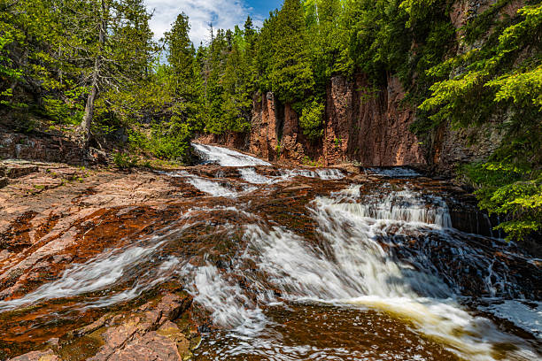 istock Split Rock River Waterfalls along North Shore trail 2223150966