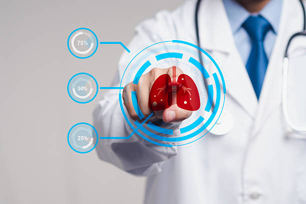 istock Doctor interacting with digital lung interface, concept of respiratory health and data analytics. 2223151240