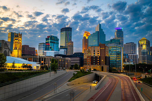 istock Scenic View of Modern Skyscrapers illuminated at night 2223152896