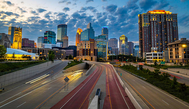 istock Scenic View of Modern Skyscrapers illuminated at night 2223152897