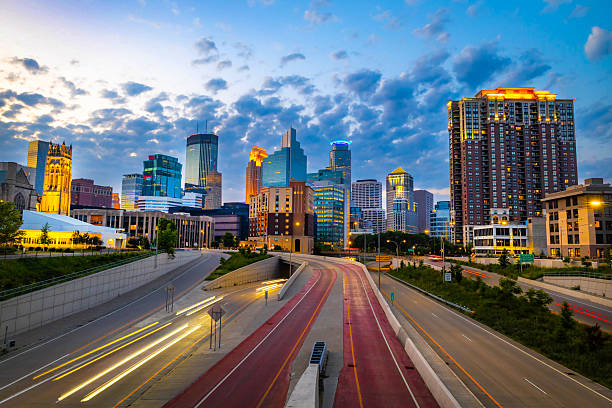 istock Scenic View of Modern Skyscrapers illuminated at night 2223152905