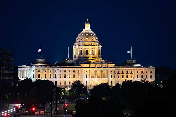 istock Scenic view of St. Paul Capitol illuminated at night 2223153499