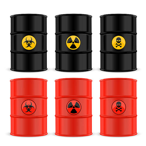 istock Hazardous Waste Barrels: Biohazard, Radiation, Toxic Skull Vector 2223154061