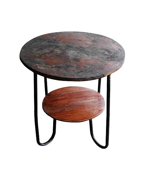 istock vintage round wooden table isolated on white 2223157329