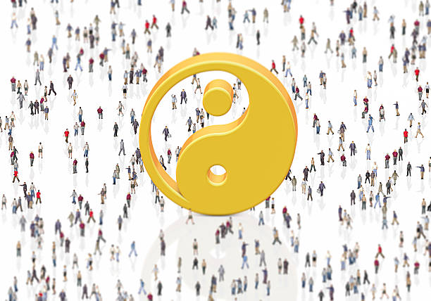 Yin Yang Symbol and Crowdfunding Concept