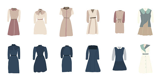 istock A collection of  vector flat style of dresses. 2223164044