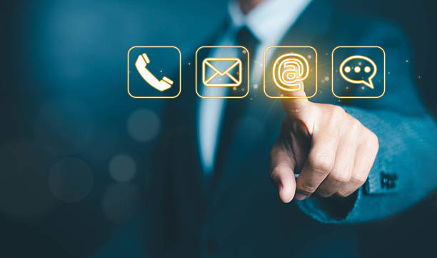istock Our contact channels are telephone for business using digital technology, sending via email to connect, and computers a network to contact customers for good, fast and modern service. 2223169620
