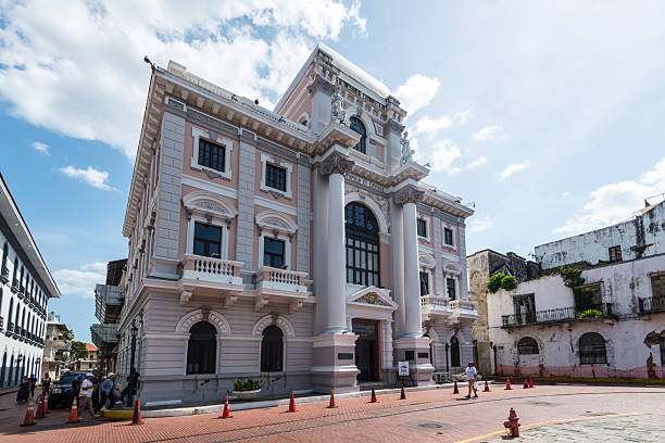 Panama City, Panama - April 13, 2024: Municipal Palace of Panama, home of the Panama History Museum in Panama City, Panama, Central America.