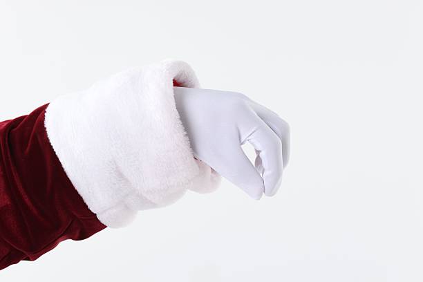 istock Santa Claus holding something on white background, closeup 2223173445