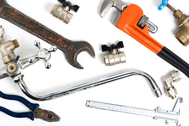 istock Plumbing tools isolated on white background with copy space for text. 2223174290