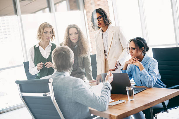istock Dynamic professional team engaged in a collaborative office meeting focused on innovative business ideas and diverse teamwork concepts 2223176432