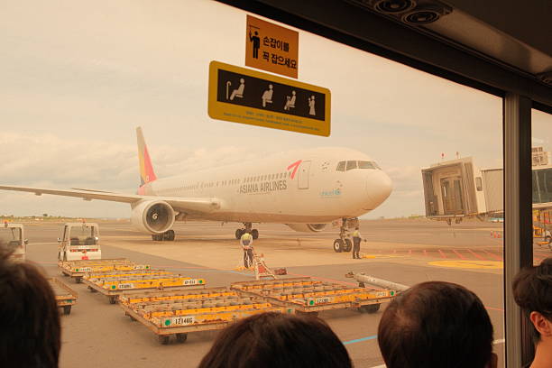 Jeju city, Jeju Island, South Korea - November 8, 2024: Airport on Jeju Island