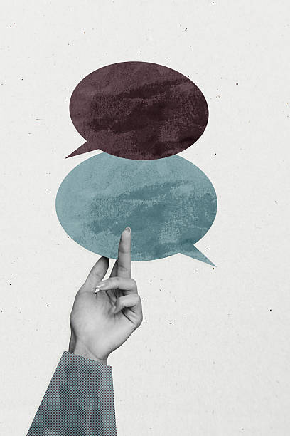 istock Collage of colorful speech bubbles symbolizing digital chatting modern communication internet blogging freelance work 2223181624