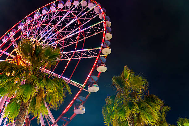 istock Colorful Ferris Wheel Lights at Night banner background 2223181637