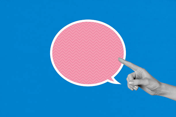 3d zine full image art collage of hand show bubble communication icon speech conversation talk phrase social media message.