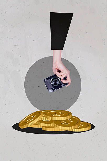 istock Creative vertical image artwork pop collage of hands show dollar banknote coin payment finance capital profit bonus bank transaction 2223183700