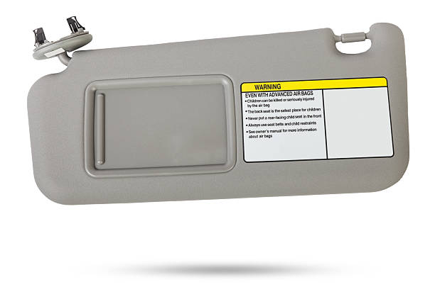 istock Car visor interior. auto grey sun visor with mirror on white isolated background. Auto service industry. Spare parts catalog. 2223188021