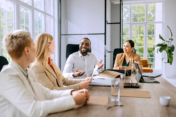 istock Colleagues having team meeting at the office 2223189145